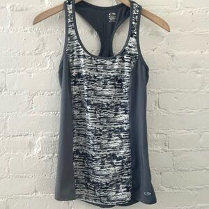 Champion Duo Dry Top Gray Printed Racerback Tank Activewear Sporty Workout XS